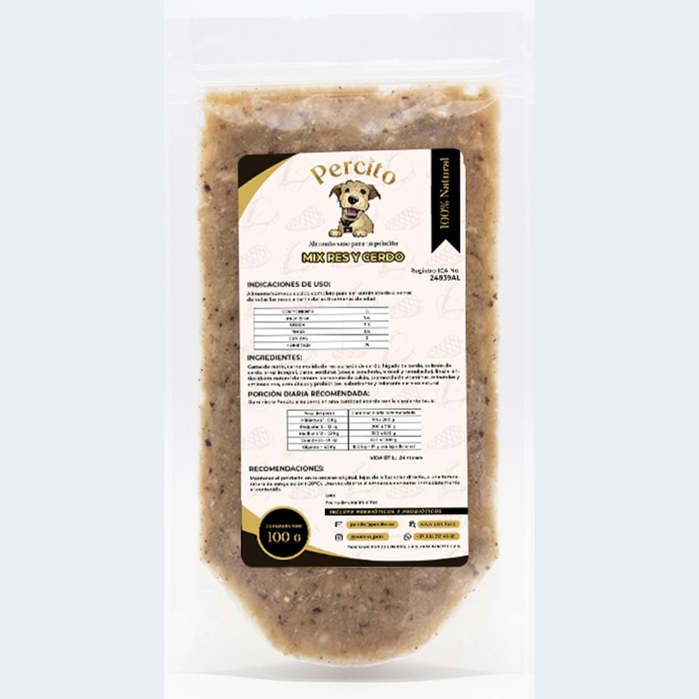 Percito 100 g Bolsa Mix de Res y Cerdo