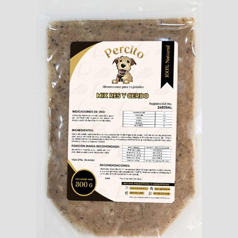 Percito 300 g bolsa Mix de Res y Cerdo